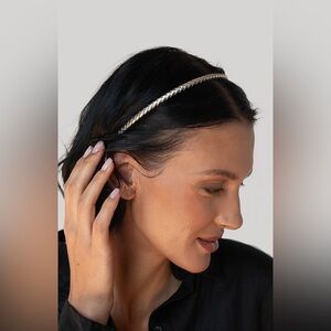 L Erickson Slender Braided Leather Headband